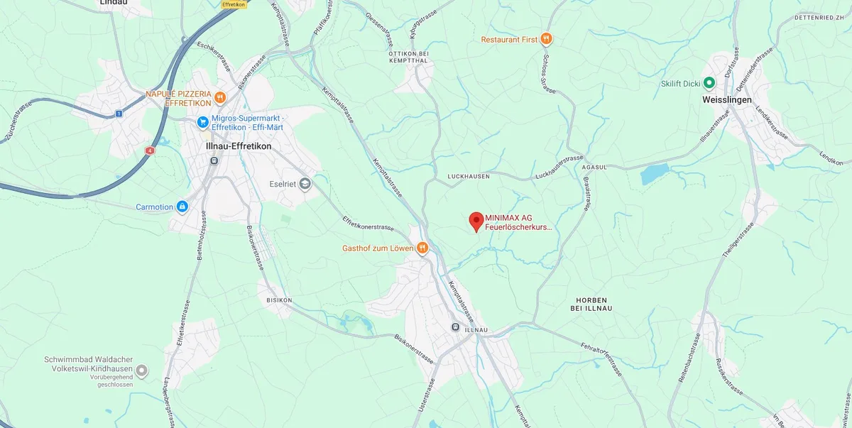 Eine Karte von Google Maps, auf der das betreffende Areal zu sehen ist. 